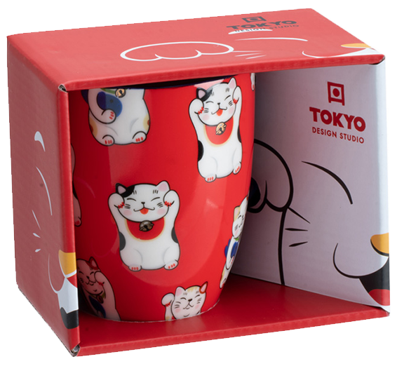 Kawaii Tasse - Japanische Winkekatze - Rote Version von Tokyo Design Studio